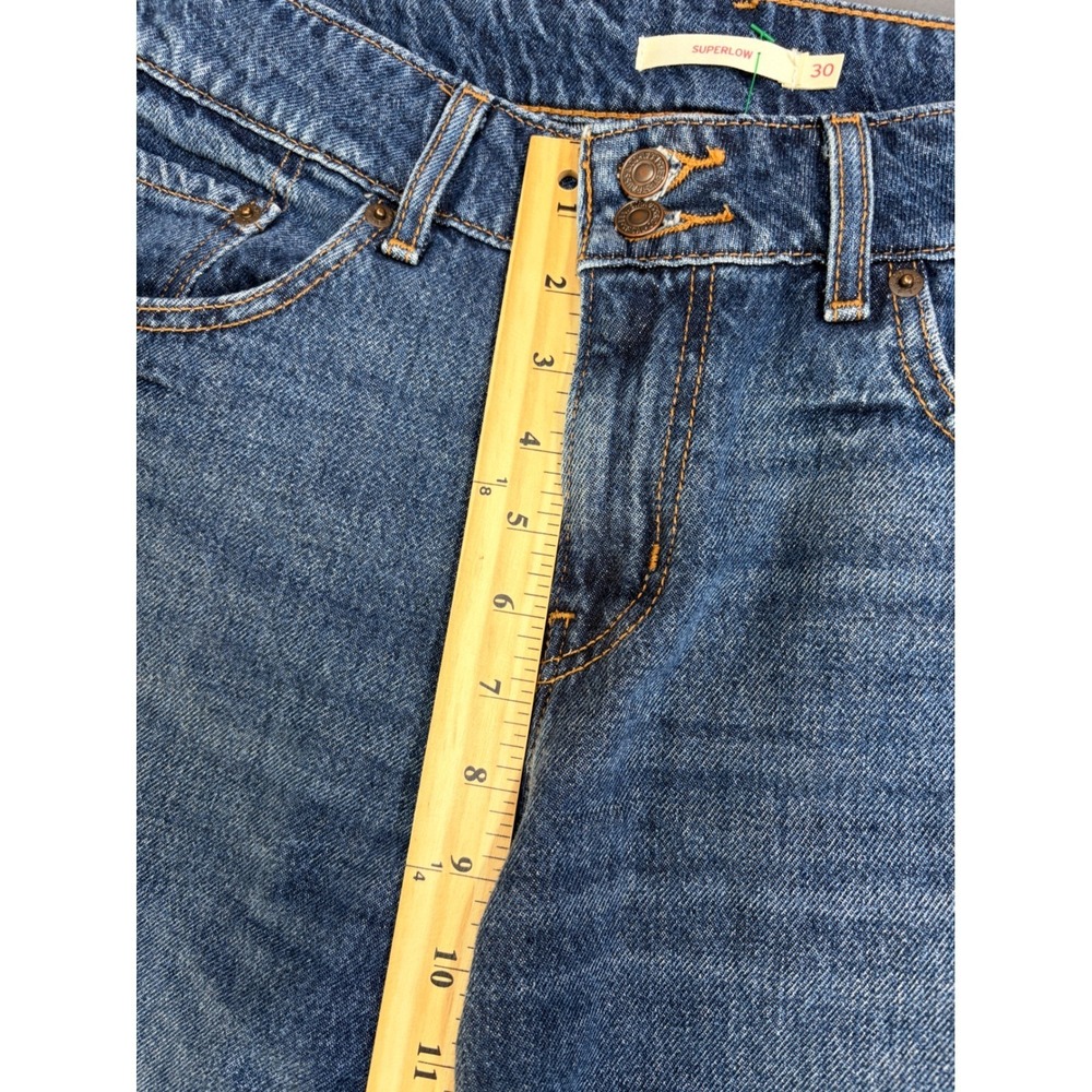 Levis Superlow Bootcut Jeans Womens 30x32 Medium Wash Blue Denim A7498-0008 - Picture 14 of 15